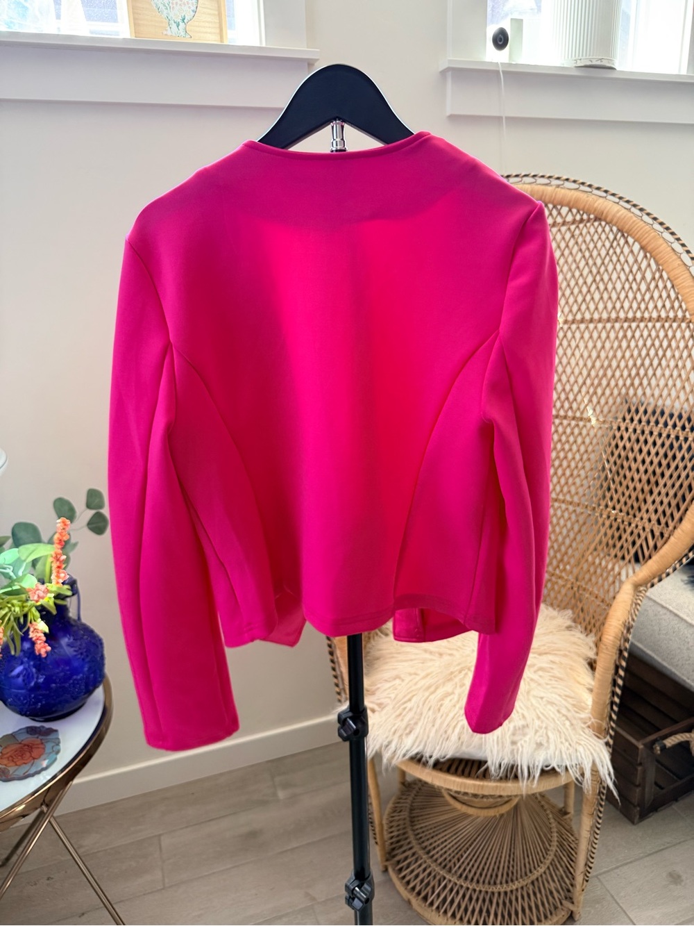SHEIN Hot Pink Open Front Blazer - Size Medium - Picture 3 of 5